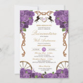 Invitation Lavender Lilac Roses Ouest Charra Quinceañera (Devant)