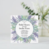 Invitation Lavender Love Floral Eucalyptus Fête des mariées (Debout devant)