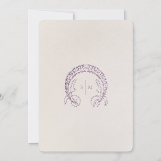 Invitation Lavender Marguerite Daisy Mariage Art Nouveau (Dos)