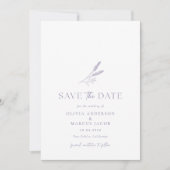 Invitation Lavender Mariage Simple Enregistrer La Date Invita (Devant)