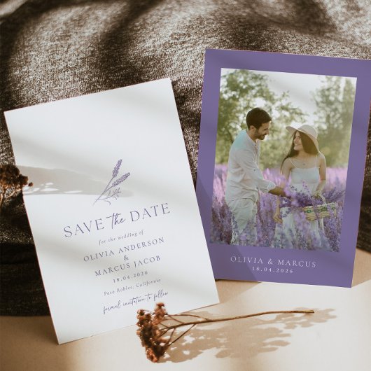 Invitation Lavender Mariage Simple Enregistrer La Date Invita