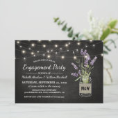 Invitation Lavender Mason Jar Lights Russe Engagement Party (Debout devant)