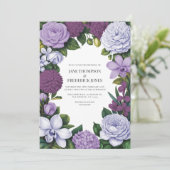 Invitation Lavender, Mauve & Plum Floral Wedding (Debout devant)