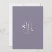 Invitation Lavender minimaliste Boho Mariage élégant (Dos)