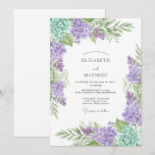 Invitation Lavender Mint Delicate Spring Wedding (Devant / Derrière)