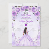 Invitation Lavender Mis Quince 15 Anos Crown Quinceañera (Devant)
