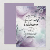 Invitation Lavender Mist et Watercolor Whispers Anniversaire (Devant / Derrière)