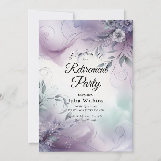 Invitation Lavender Mist et Watercolor Whispers prennent leur (Devant)