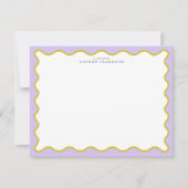 Invitation Lavender & Mustard Wavy Border Note Card (Devant)
