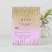 Invitation Lavender or parties scintillant ombre gouttes luxe (Debout devant)