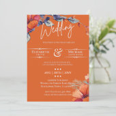 Invitation Lavender Orange Floral Mariage Moderne (Debout devant)