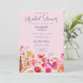Invitation Lavender Orange Pink Yellow Floral Bridal Shower (Debout devant)