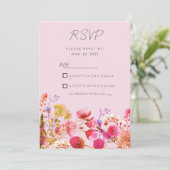 Invitation Lavender Orange Pink Yellow Summer Floral RSVP  (Debout devant)