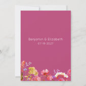 Invitation Lavender Orange Pink Yellow Summer Floral RSVP  (Dos)