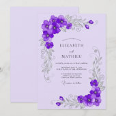 Invitation Lavender Ornate Spring Wedding (Devant / Derrière)