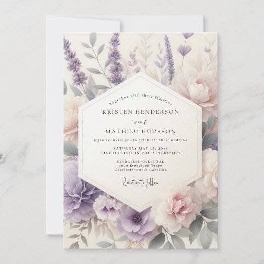 Invitation Lavender Painted Meadow Wedding (Devant)