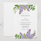Invitation Lavender Painterly Botanical Wedding (Devant / Derrière)