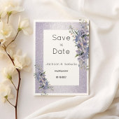 Invitation Lavender parties scintillant fleurs sauvages flora