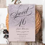 Invitation Lavender parties scintillant ombre chic script vio<br><div class="desc">Célébrez votre Sweet 16 en style avec notre Parties scintillant de lavande Ombre Chic Script Purple Invitation Anniversaire. Avec un effet d'ombre et des accents de parties scintillant, cette invitation donne le ton d'une fête magique et inoubliable. La police de script chic ajoute une touche d'élégance, ce qui en fait...</div>