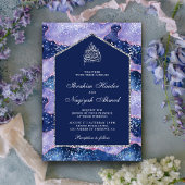 Invitation Lavender Periwinkle Marble Arch Mariage musulman