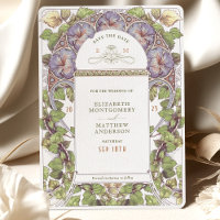 Lavender Petunia Enregistrer la date Art Nouveau V