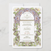 Invitation Lavender Petunia Vintage Wedding Art Nouveau Mucha (Devant)