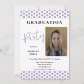 Invitation Lavender Photo Pois Graduation Party (Devant)