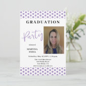 Invitation Lavender Photo Pois Graduation Party (Debout devant)