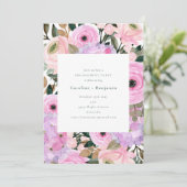 Invitation Lavender Pink Floral Watercolor Engagement Party (Debout devant)