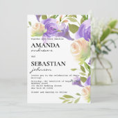 Invitation Lavender pink mint green floral botanical wedding  (Debout devant)