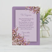 Invitation Lavender Pink Spring Lilacs Birthday Card (Debout devant)