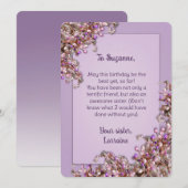 Invitation Lavender Pink Spring Lilacs Birthday Card (Devant / Derrière)