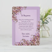 Invitation Lavender Pink Spring Lilacs Birthday Card (Debout devant)