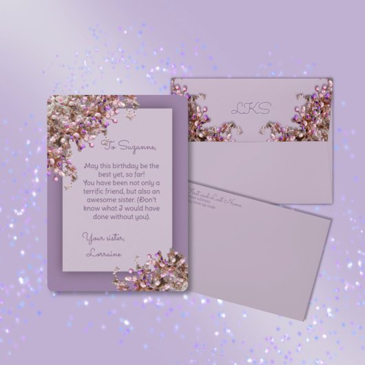Invitation Lavender Pink Spring Lilacs Birthday Card