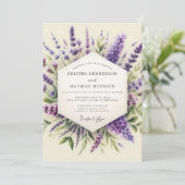 Invitation Lavender Provençal Flora Wedding (Debout devant)