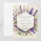 Invitation Lavender Provençal Flora Wedding (Devant / Derrière)