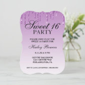 Invitation - Lavender Purple Drip Parties scintill (Debout devant)