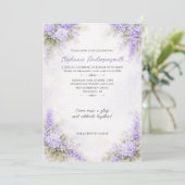 Invitation Lavender Purple Floral Clusters Birthday Party | (Debout devant)