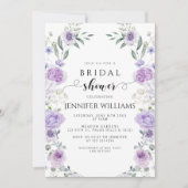Invitation Lavender Purple Flower Boho Wreath Bridal Shower (Devant)