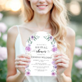 Invitation Lavender Purple Flower Boho Wreath Bridal Shower