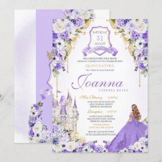 Invitation Lavender Purple Gold Royal Princess Castle Québec