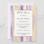 Invitation Lavender Purple Gold Stripes Bridal Shower (Devant)