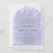 Invitation Lavender Purple Kanji pour Mariages d'amour (Devant)