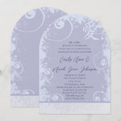 Invitation Lavender Purple Kanji pour Mariages d'amour (Devant / Derrière)