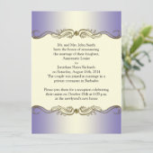 Invitation Lavender Purple Ornate Gold Scrolls Post Mariage I (Debout devant)