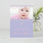 Invitation Lavender Purple Pearl Cross (Debout devant)