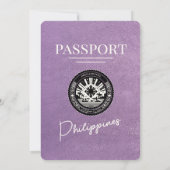 Invitation Lavender Purple Philippines Mariage de passeport (Dos)