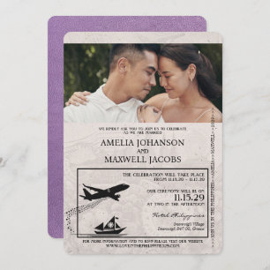 Invitation Lavender Purple Philippines Mariage de passeport