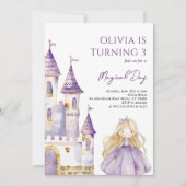 Invitation Lavender Purple Princess Anniversaire (Devant)
