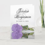 Invitation Lavender Purple Rose Classy Romantic Photo Mariage<br><div class="desc">Ces belles invitations de mariage ont un design époustouflant avec un lavande à long tige unique ou un rose de couleur violet clair reflétant dans l'eau avec des vagues et des ondulations. L'avant affiche les prénoms du couple en lettres de script fantaisie. A l'intérieur, il y a de l'espace pour...</div>